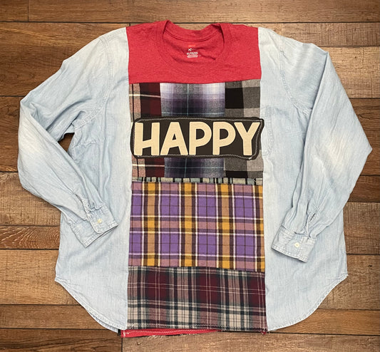 Happy Flannel Tee
