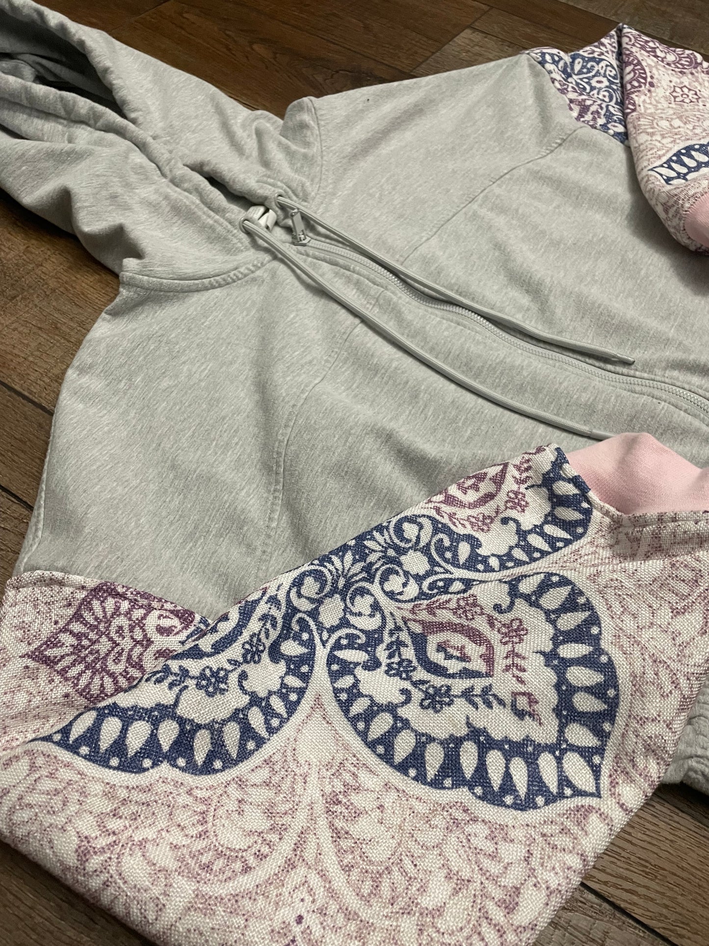 Paisley Sleeve Zip-Up