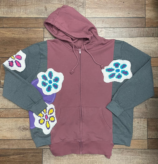 Flower Patch Zip-Up Hoodie